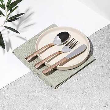 Beaten Copper Cutlery Set - Knife, Fork & Spoon