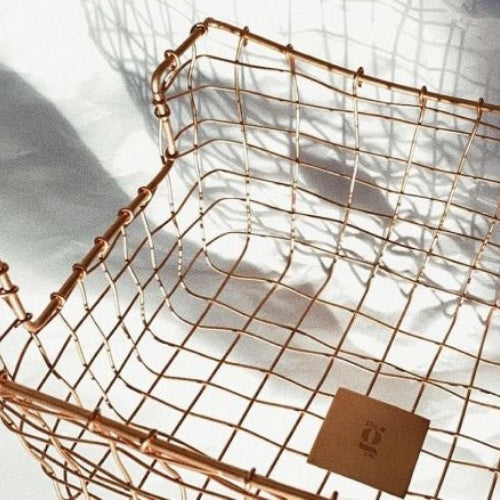 Copper Wire Rectangular Basket